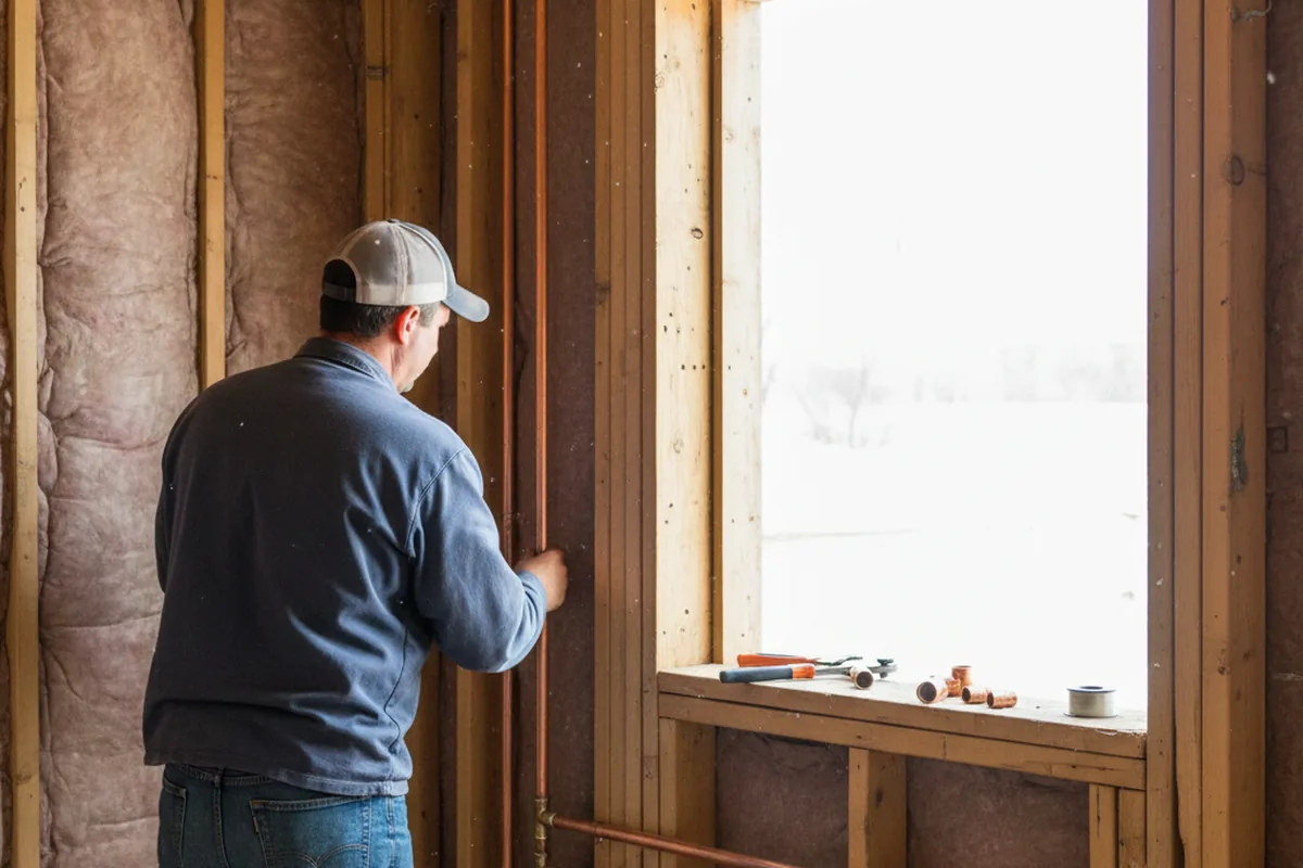 Licensed plumber running new copper supply lines in a Des Allemands home