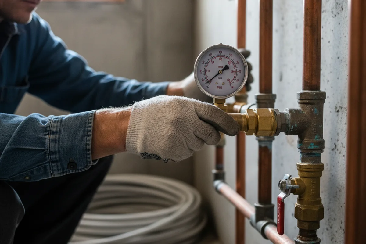 Pressure testing a repaired line during Water Line Repair in Des Allemands